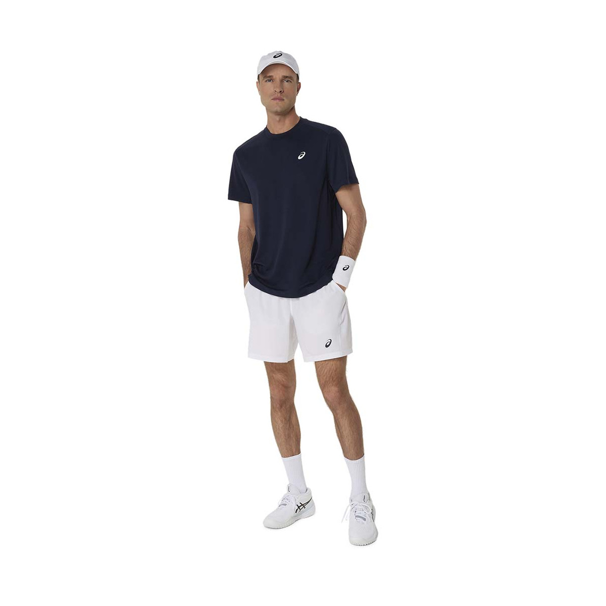 Maglietta Asics Court Blu navy / Arancione