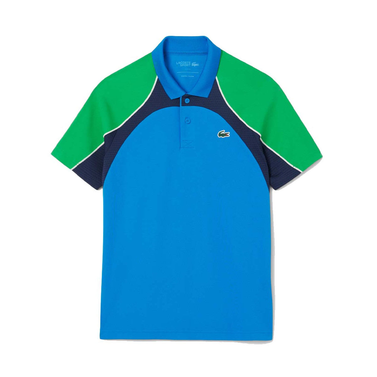 Polo Lacoste Tennis Color-Block Ultra Dry Blu/Verde