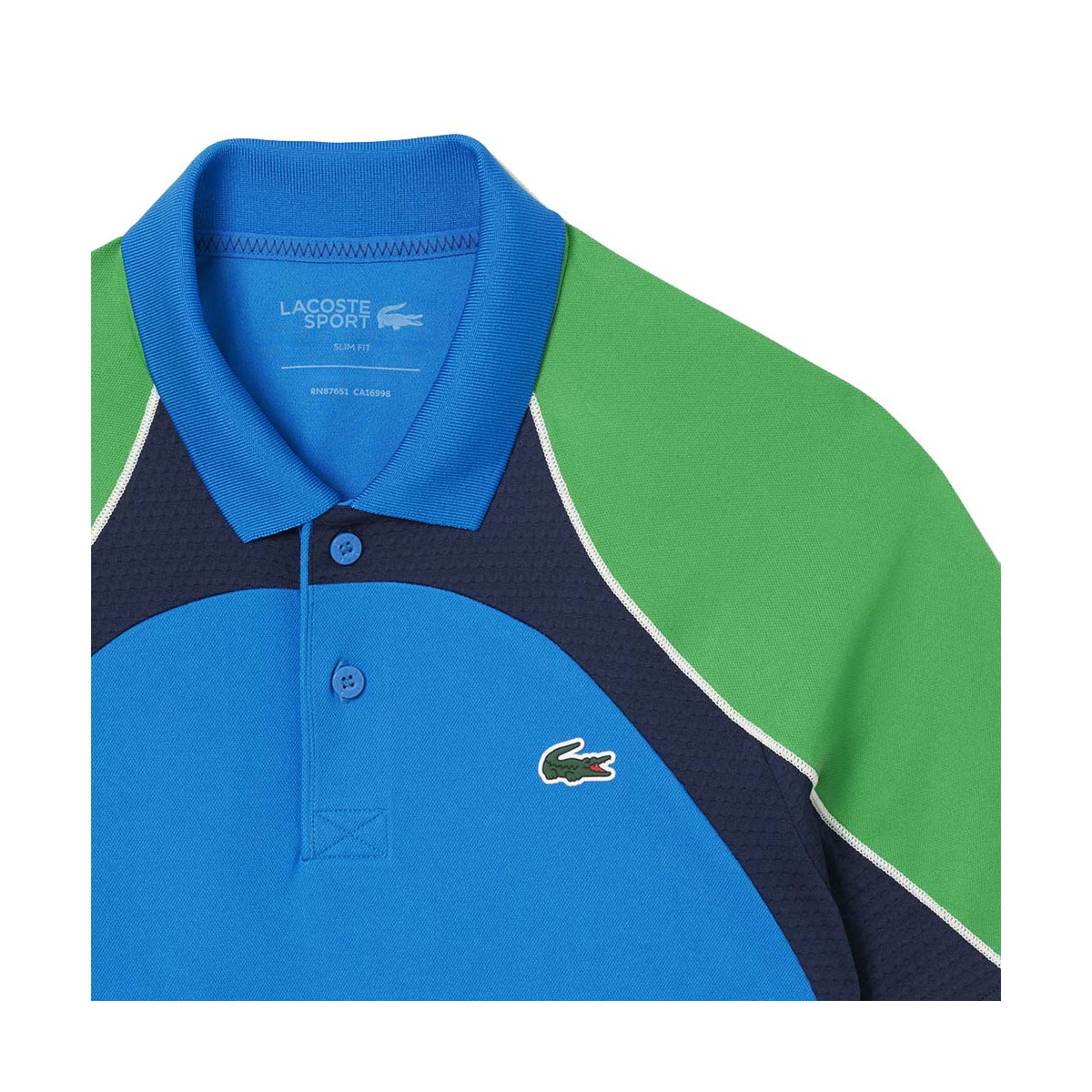 Polo Lacoste Tennis Color-Block Ultra Dry Blu/Verde
