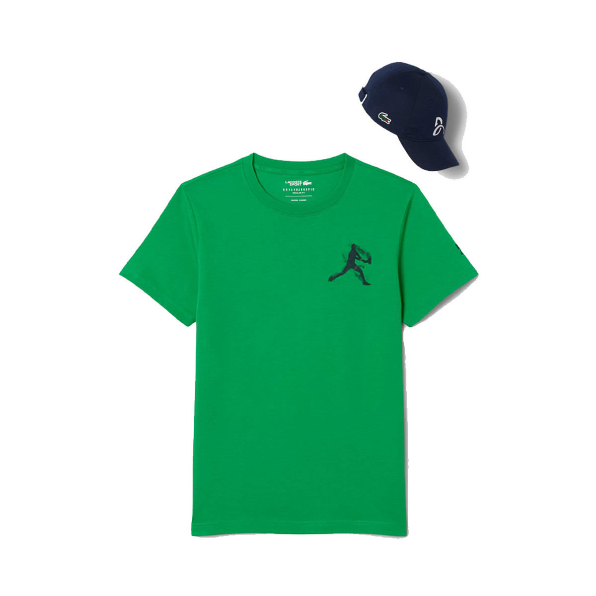 Pacco T-Shirt + Cappellino Lacoste Tennis x Novak Djokovic Verde