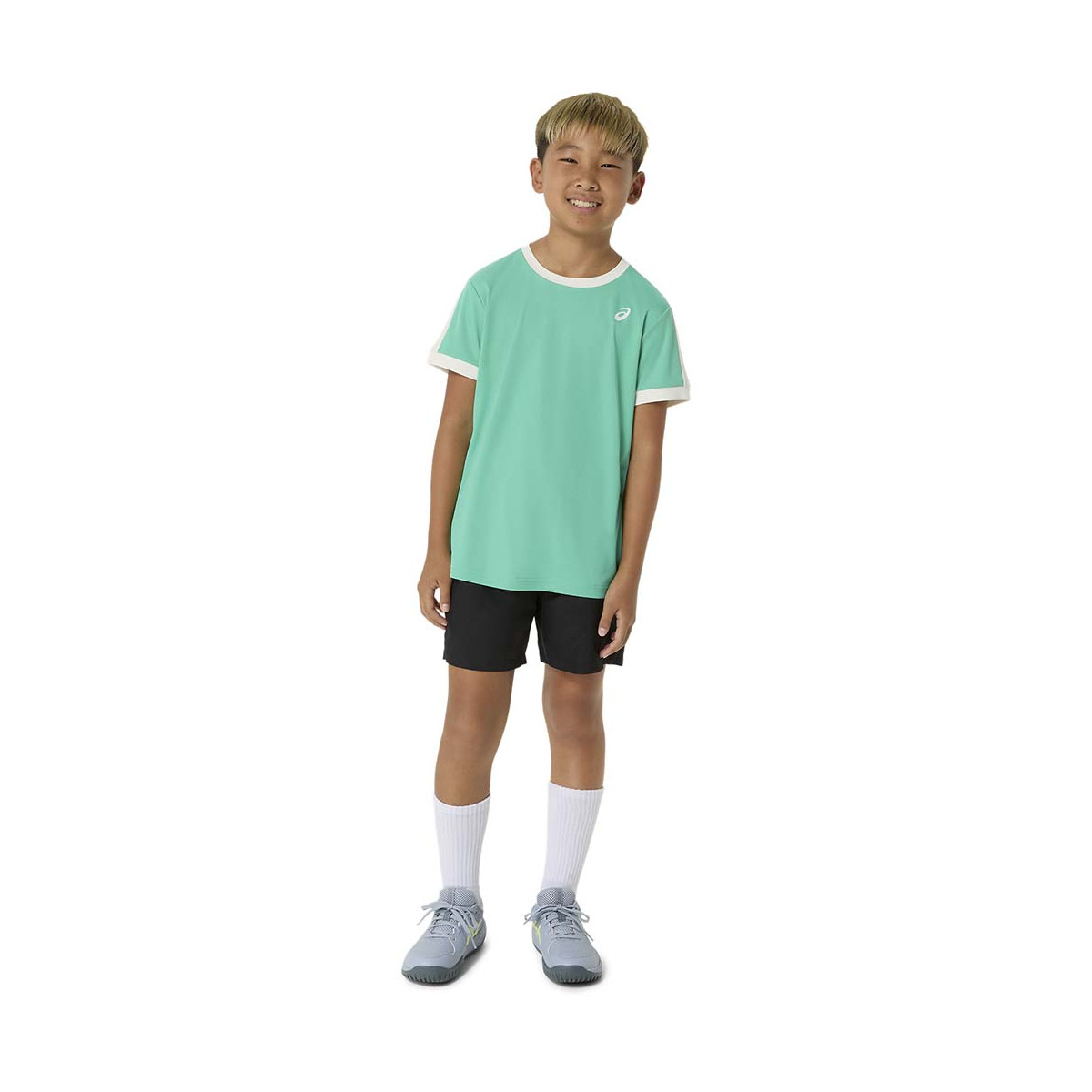 T-Shirt Asics Ragazzo Crema / Blu
