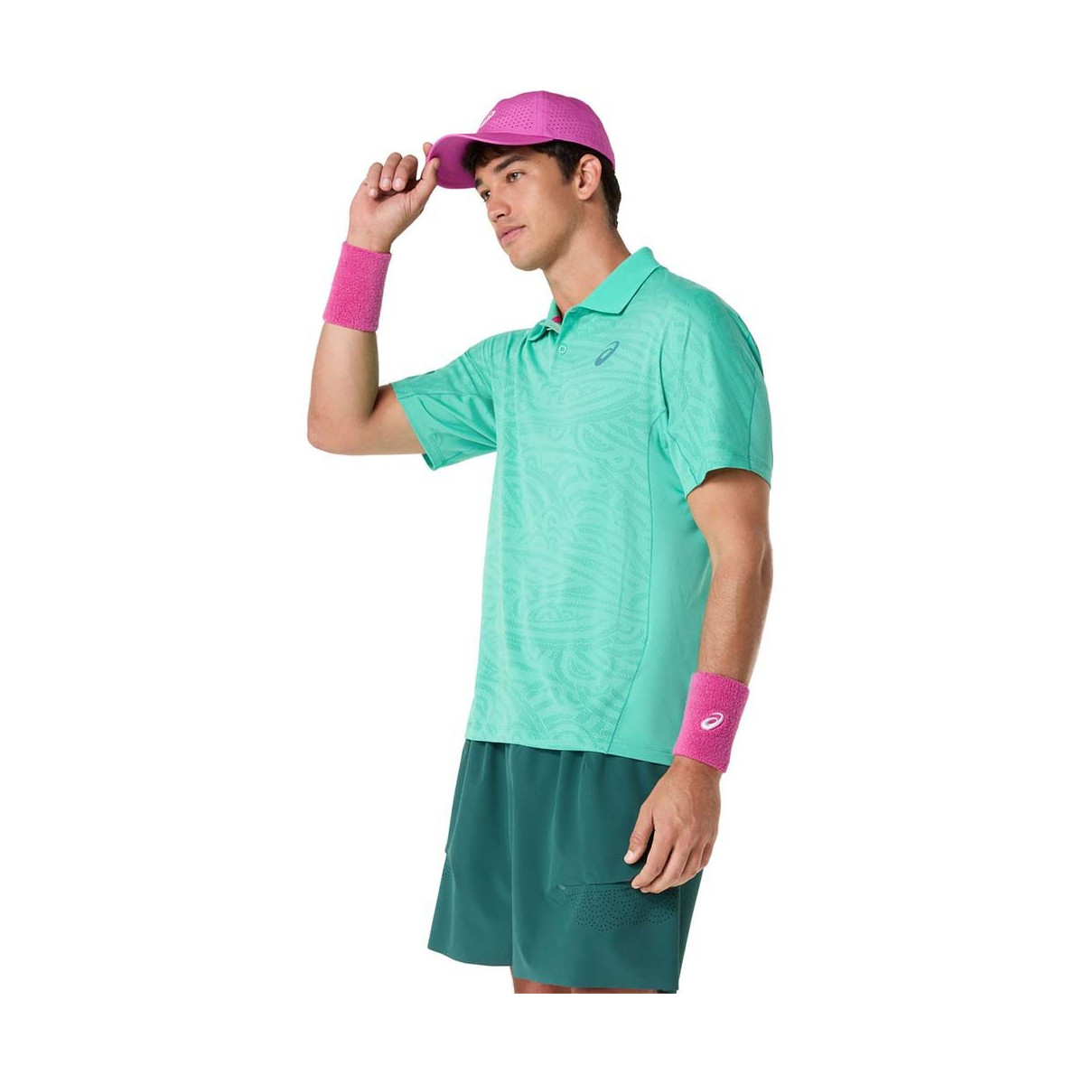 Polo Asics Match Jacquard SS Verde
