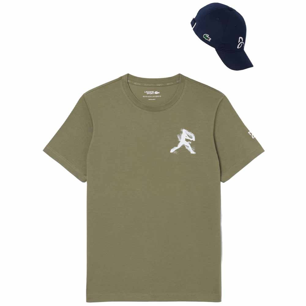 Set T-shirt + Cappellino Lacoste Padel x Novak Djokovic Kaki