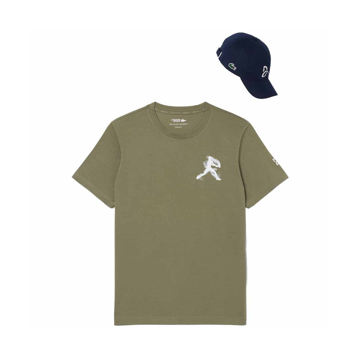 Set T-shirt + Cappellino Lacoste Padel x Novak Djokovic Kaki