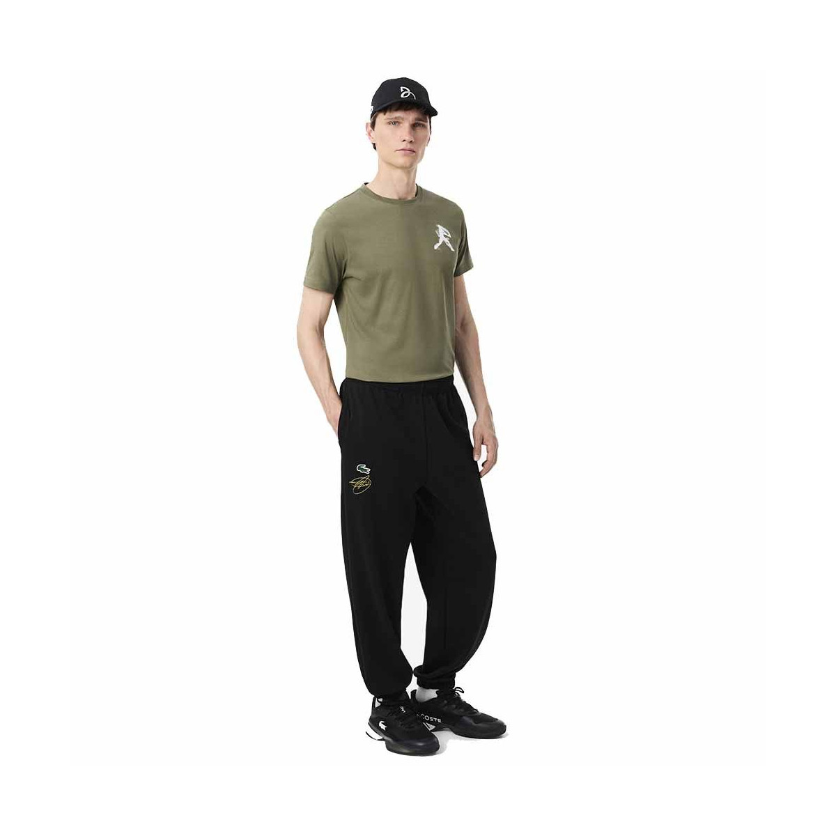 Set T-shirt + Cappellino Lacoste Padel x Novak Djokovic Kaki