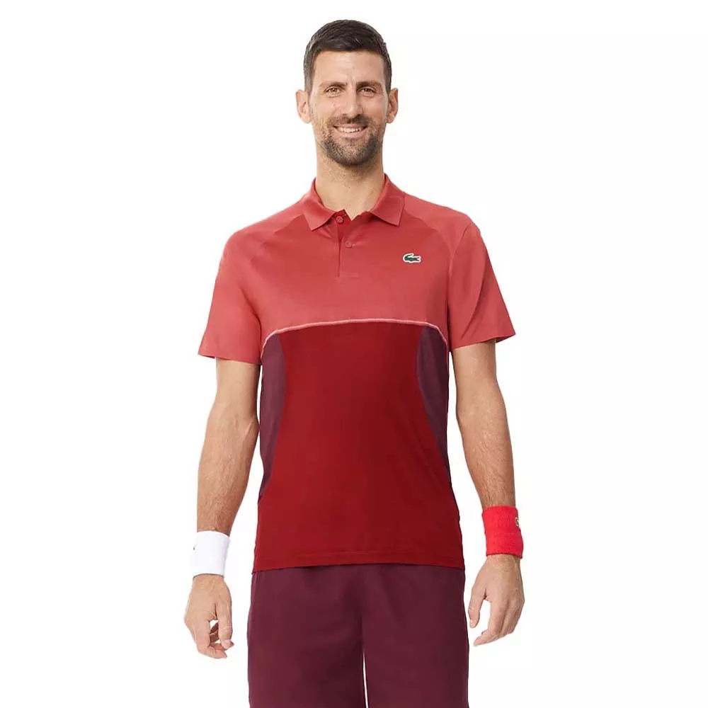 Polo da tennis Lacoste Novak Djokovic Rosso