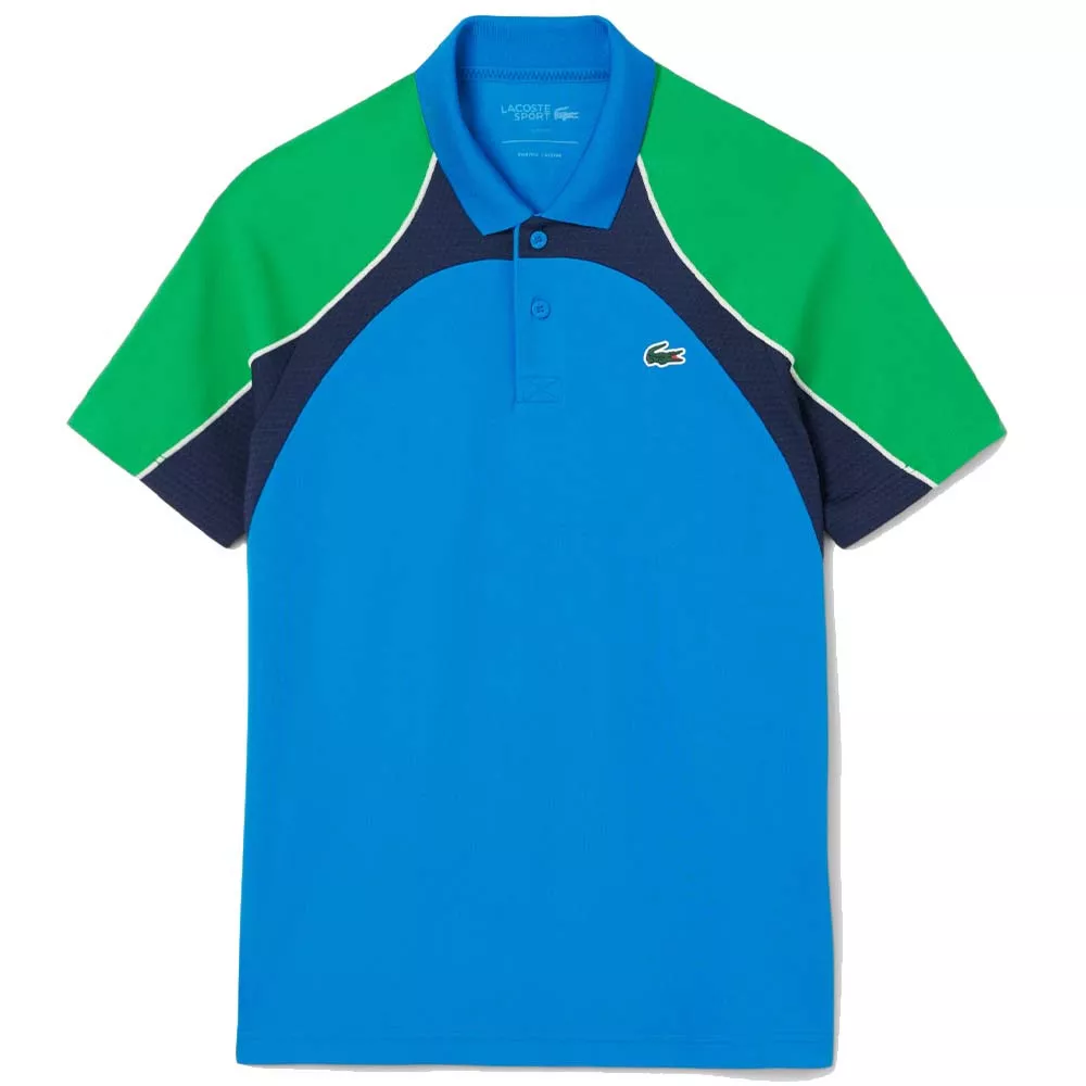 Polo Lacoste Tennis Color-Block Ultra Dry Blu/Verde