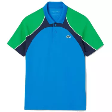 Polo Lacoste Tennis Color-Block Ultra Dry Blu/Verde