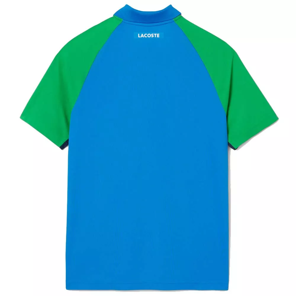 Polo Lacoste Tennis Color-Block Ultra Dry Blu/Verde