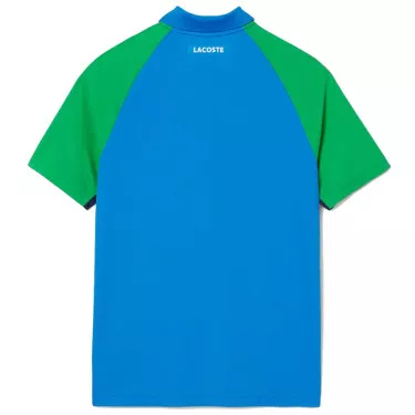 Polo Lacoste Tennis Color-Block Ultra Dry Blu/Verde