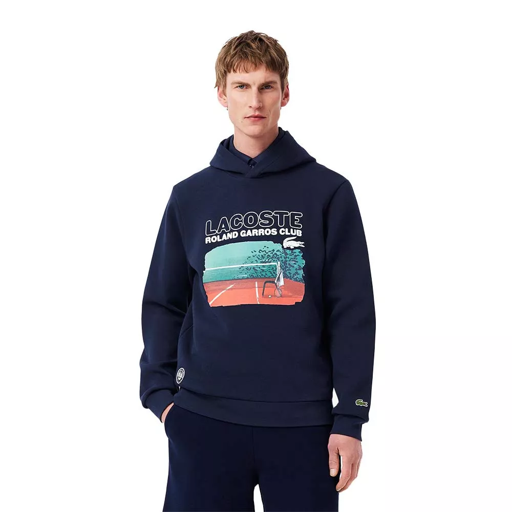 Felpa con cappuccio Lacoste Roland Garros Club Navy blu