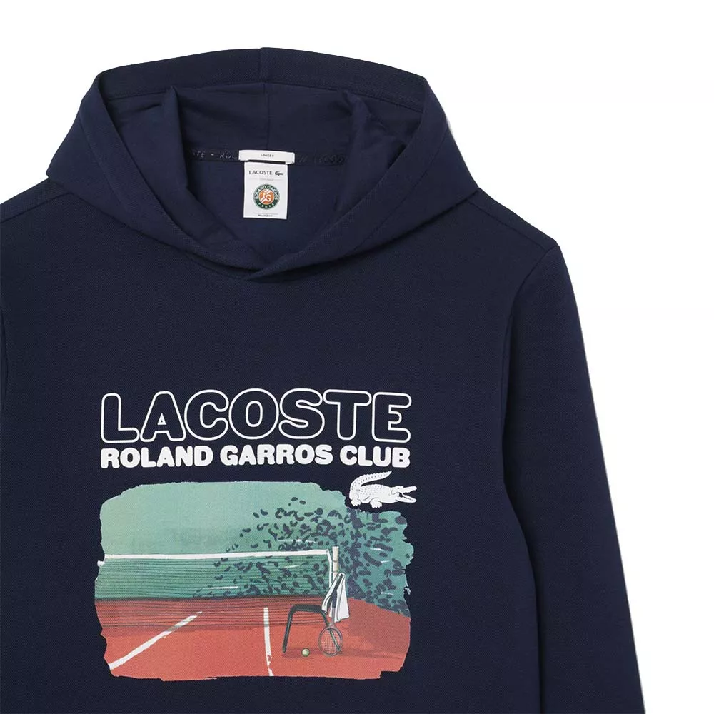 Felpa con cappuccio Lacoste Roland Garros Club Navy blu