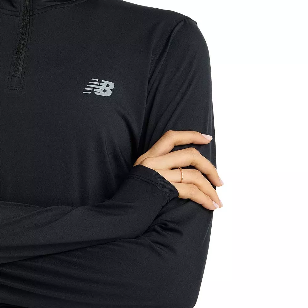 T-shirt a maniche lunghe Mouratoglou Bambina Nera