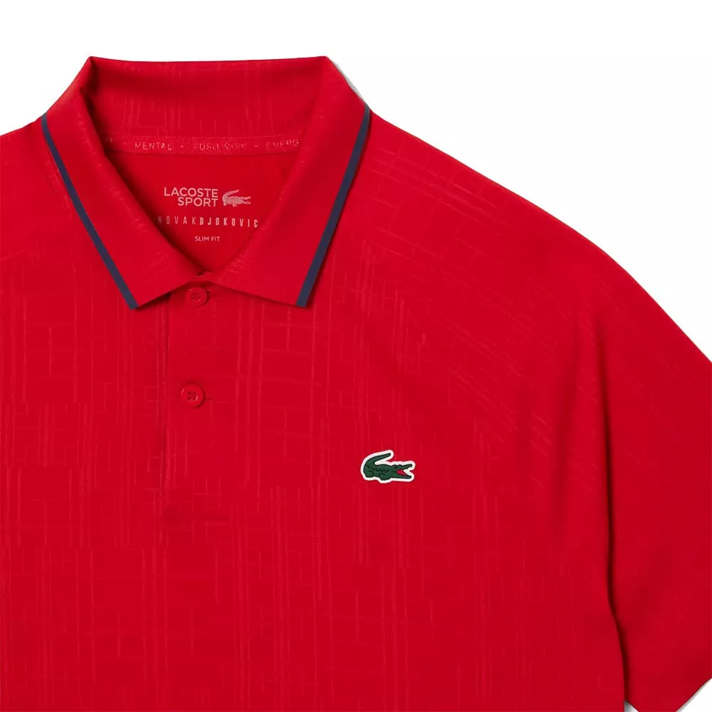 Polo Lacoste Tennis Novak Djokovic On Court Rosso