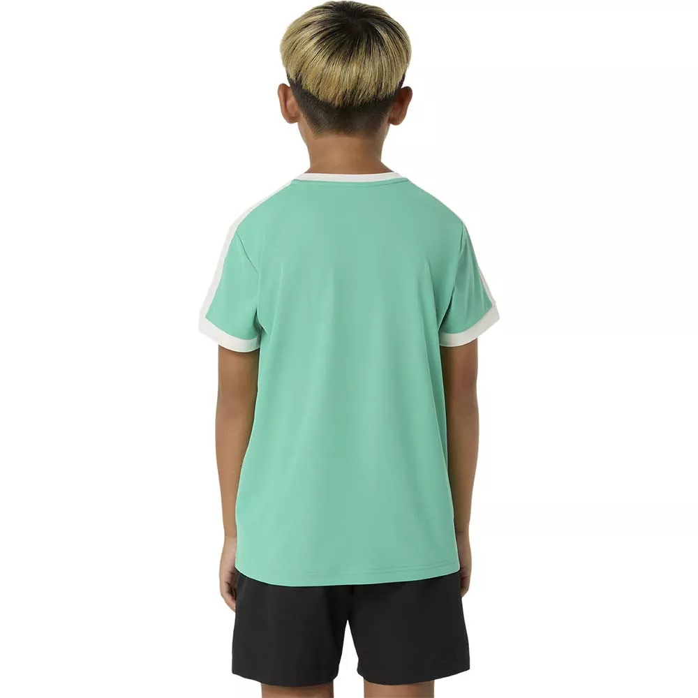 T-Shirt Asics Ragazzo Crema / Blu