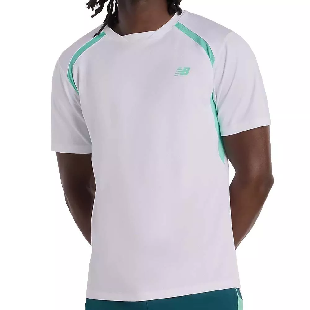T-Shirt New Balance Tournament Novelty Bianco da Padel
