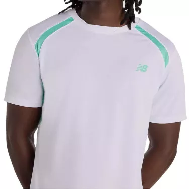 T-Shirt New Balance Tournament Novelty Bianco da Padel