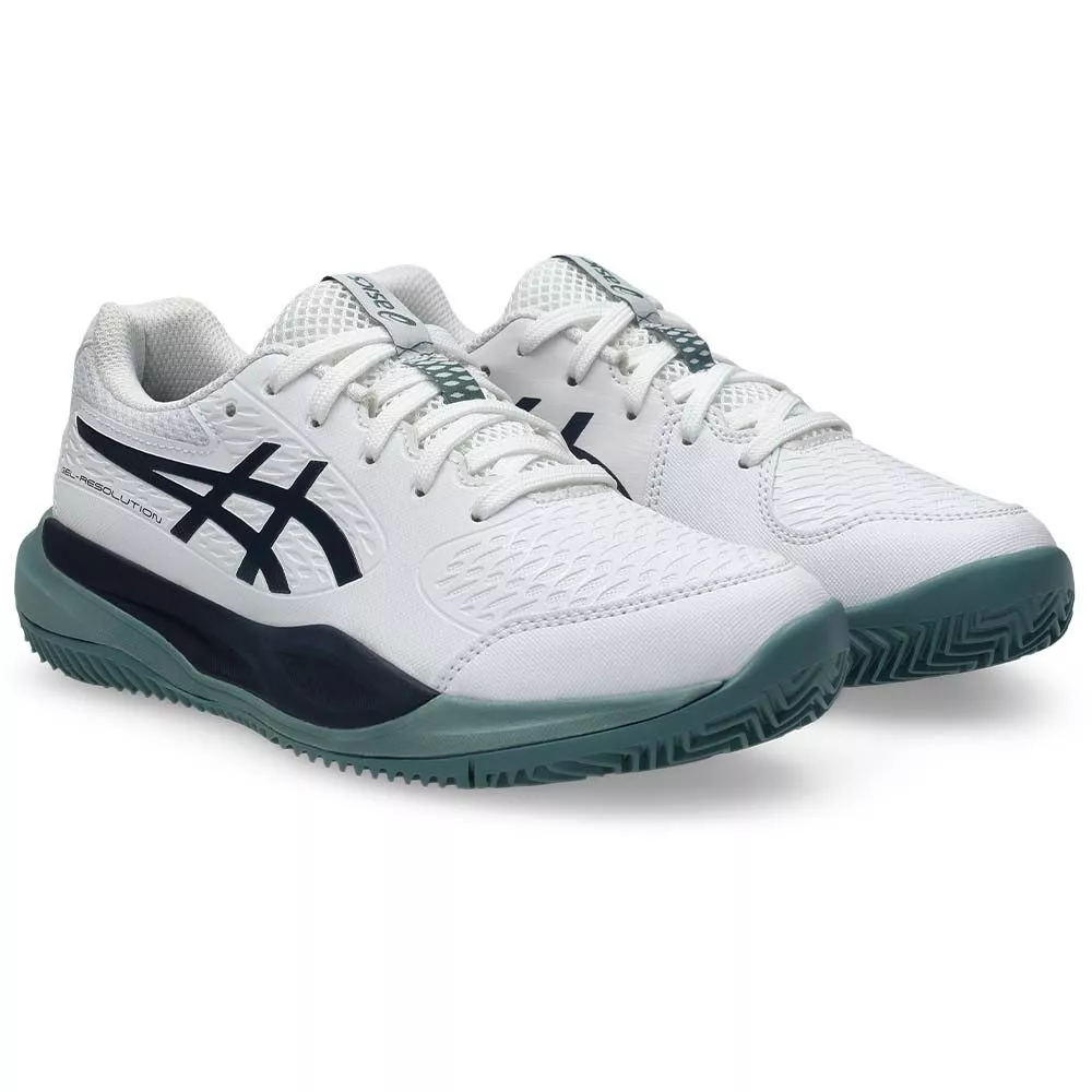 Scarpe Asics Gel Resolution X GS Terra Battuta Junior Bianco / Blu Notte