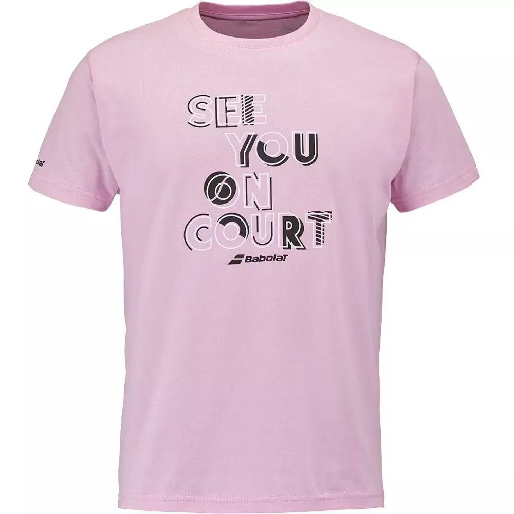 T-Shirt Babolat Exercise Message Rosa