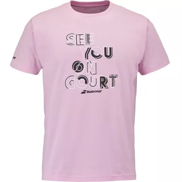 T-Shirt Babolat Exercise Message Rosa