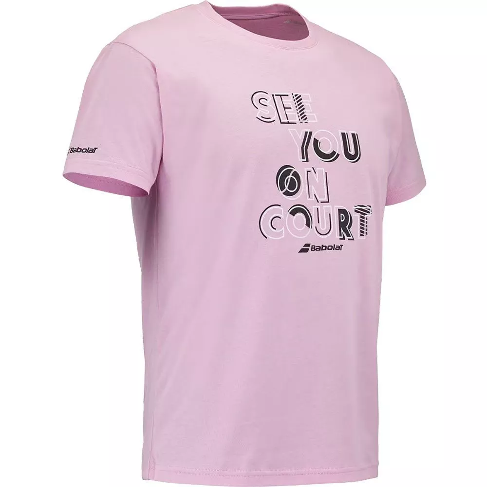 T-Shirt Babolat Exercise Message Rosa