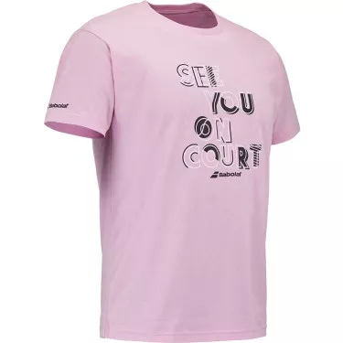 T-Shirt Babolat Exercise Message Rosa