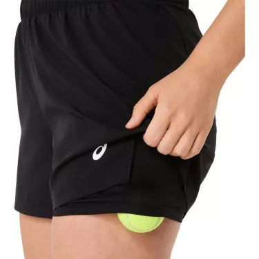Short Asics Court 2-in-1 Donna Nero