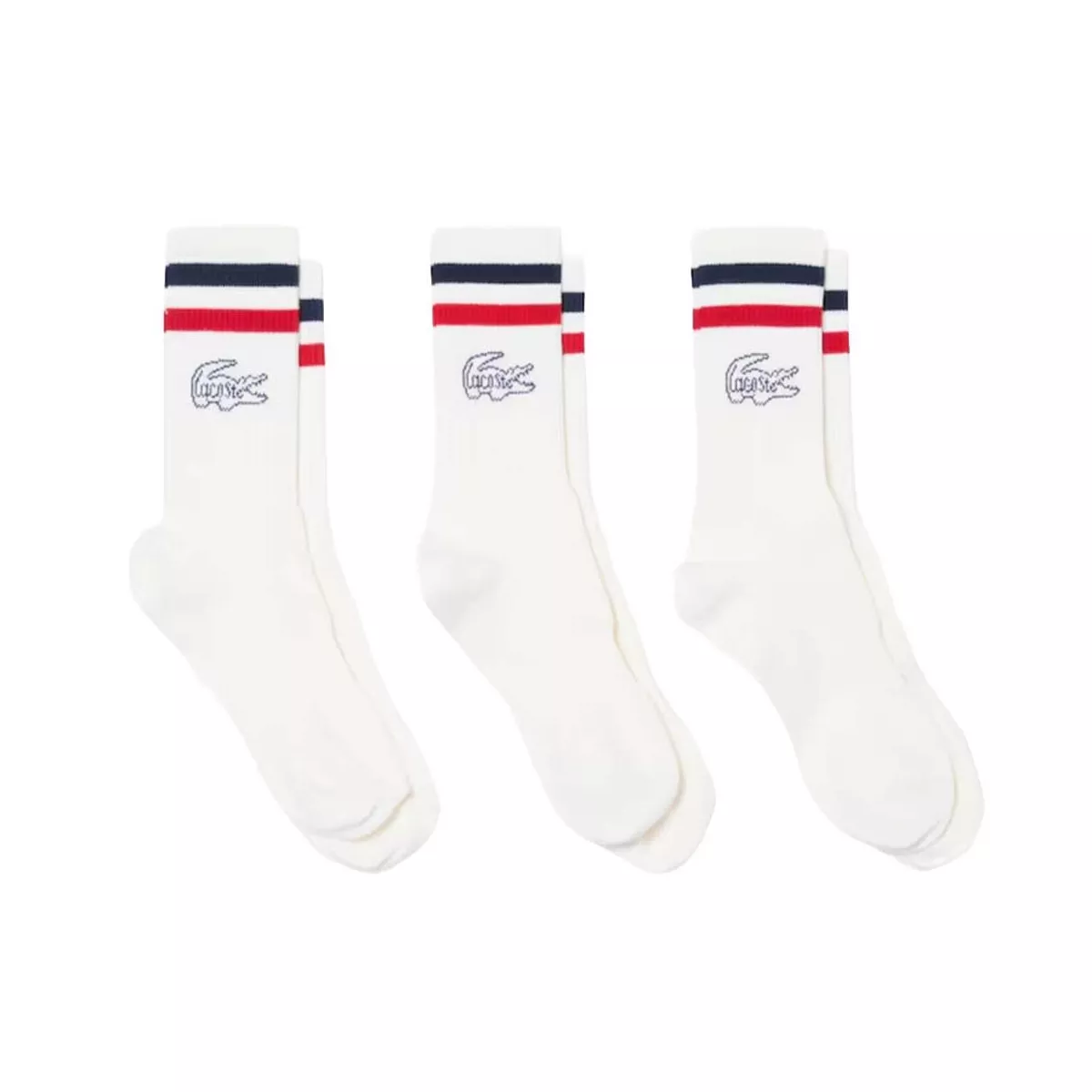 Calzini Lunghi Lacoste Bianchi (3 paia)
