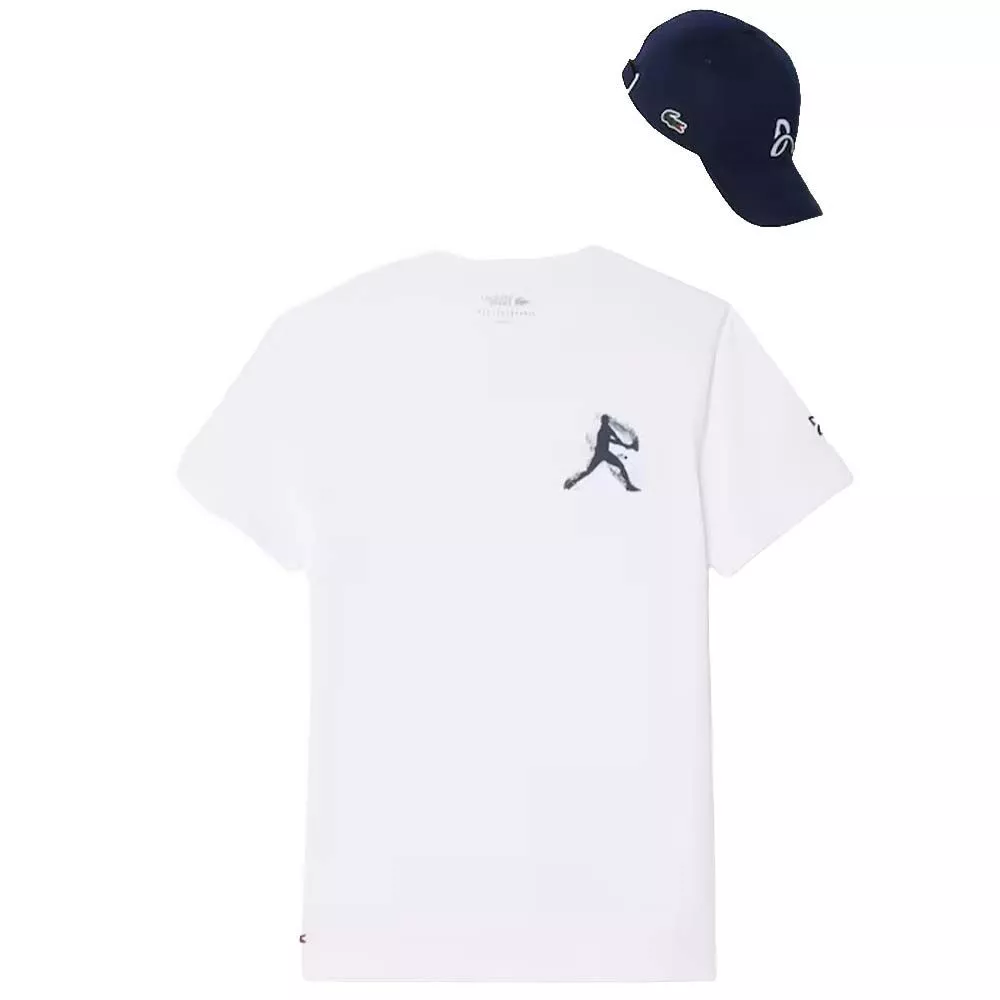Pack T-Shirt + Cappellino Lacoste Padel x Novak Djokovic Bianco