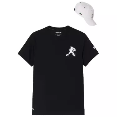 Pack Maglietta + Cappellino Lacoste Padel x Novak Djokovic Nero