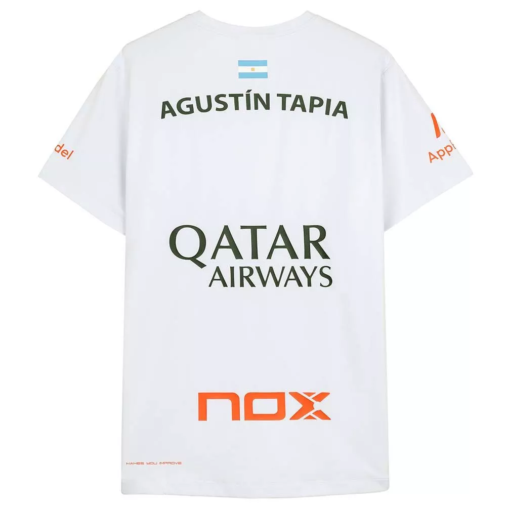 Maglietta Padel Nox AT10 Agustín Tapia Bianca