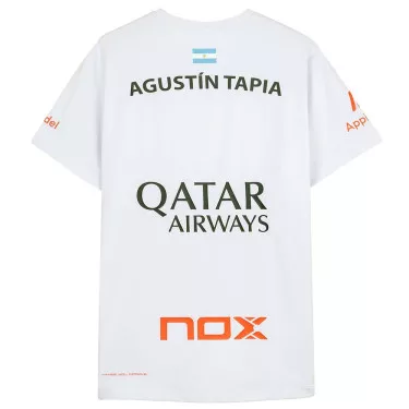 Maglietta Padel Nox AT10 Agustín Tapia Bianca