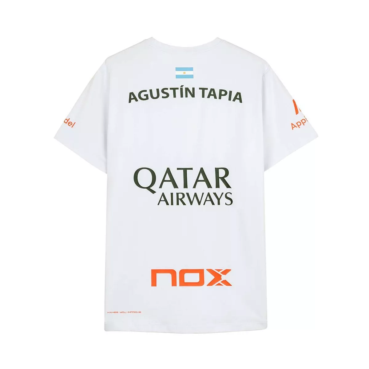 Maglietta Padel Nox AT10 Agustín Tapia Bianca