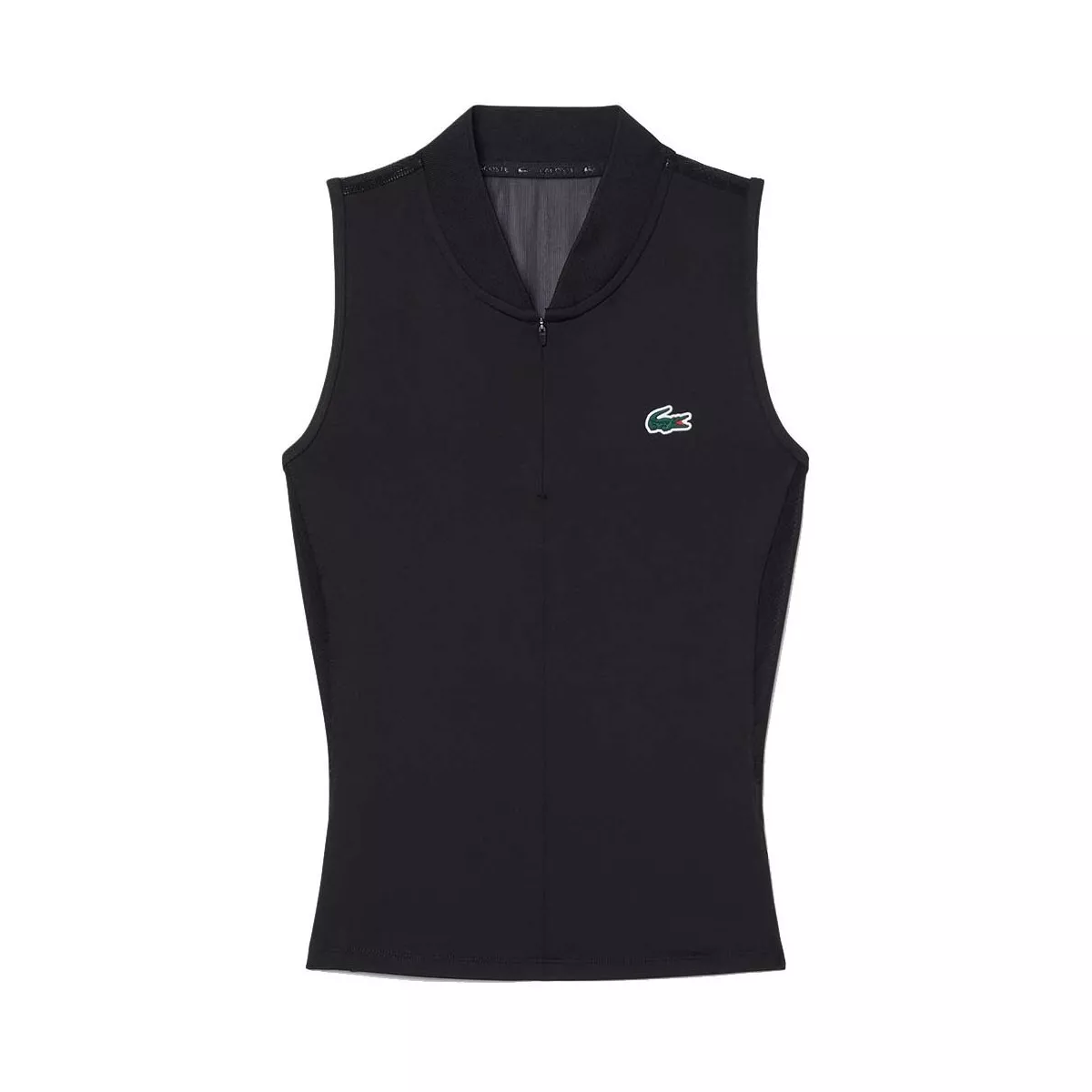 Polo Lacoste Padel Donna Senza Maniche Nero