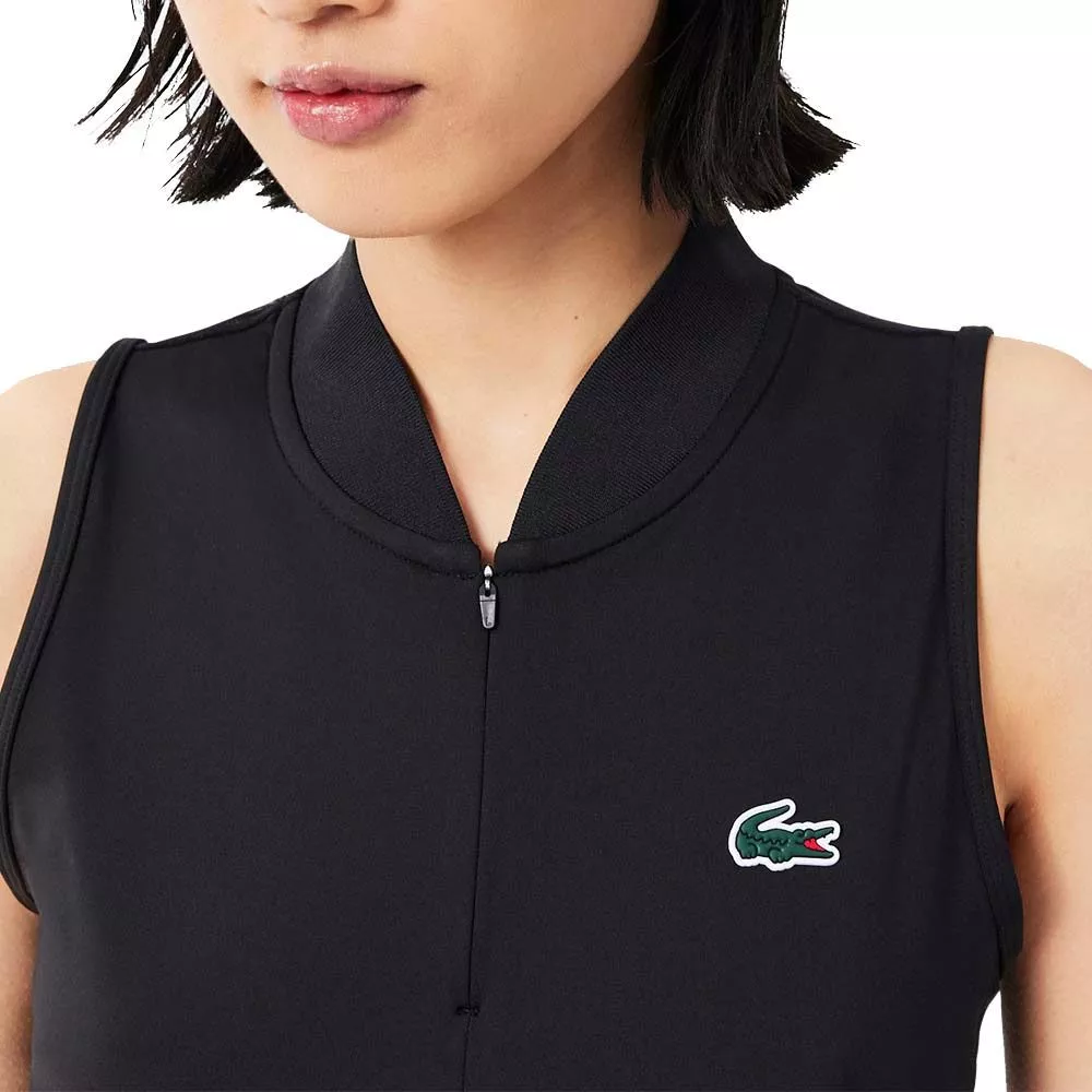 Polo Lacoste Padel Donna Senza Maniche Nero