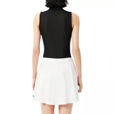 Polo Lacoste Padel Donna Senza Maniche Nero