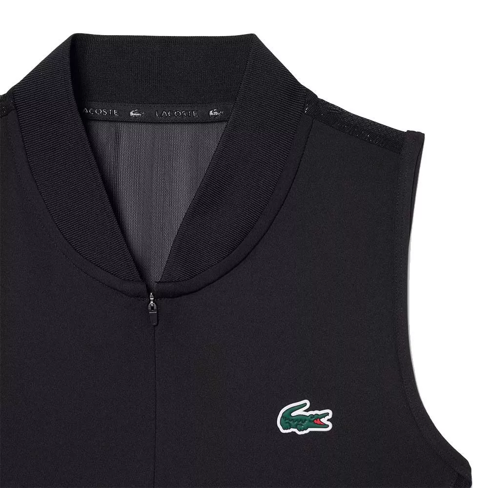 Polo Lacoste Padel Donna Senza Maniche Nero