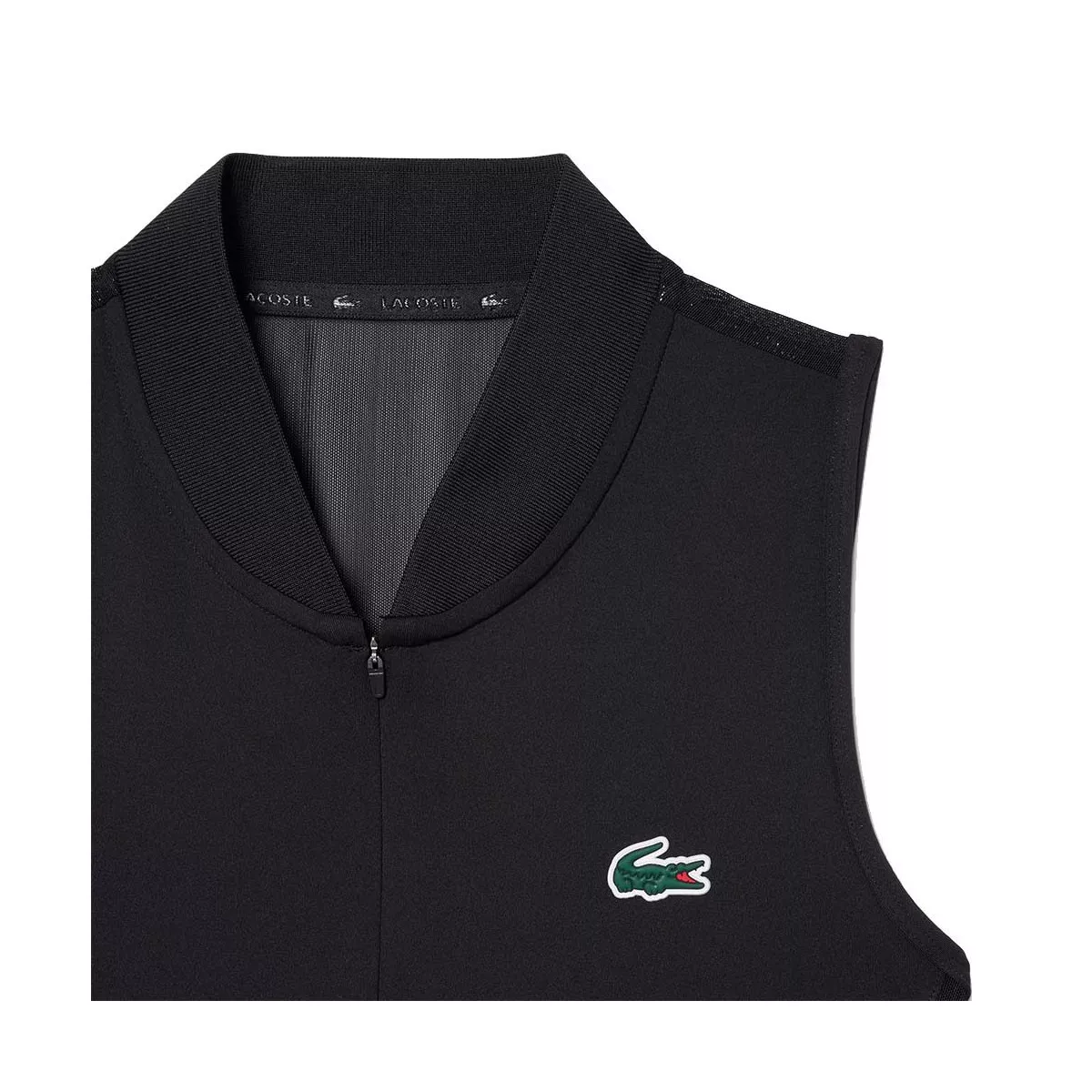 Polo Lacoste Padel Donna Senza Maniche Nero