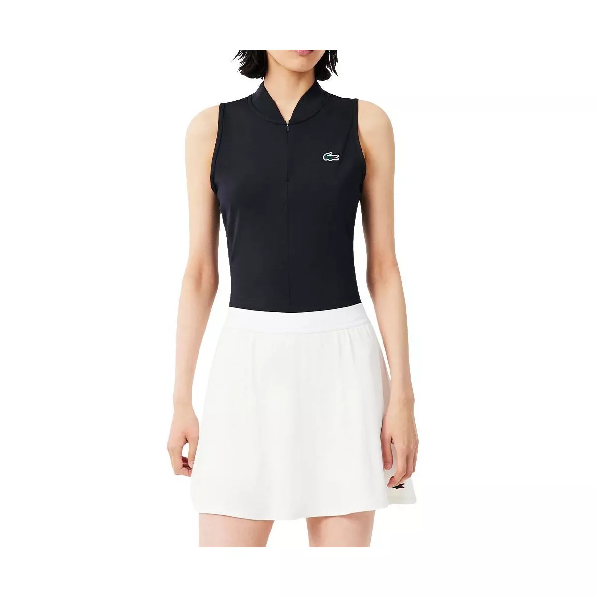 Polo Lacoste Padel Donna Senza Maniche Nero