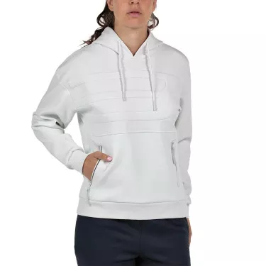 Felpa con Cappuccio Bullpadel Donna Eolia Bianca