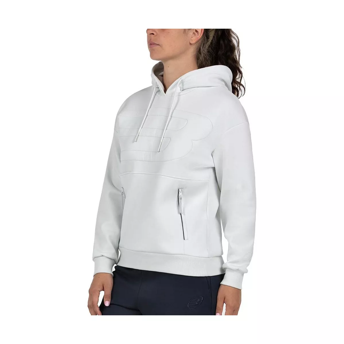 Felpa con Cappuccio Bullpadel Donna Eolia Bianca