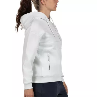 Felpa con Cappuccio Bullpadel Donna Eolia Bianca