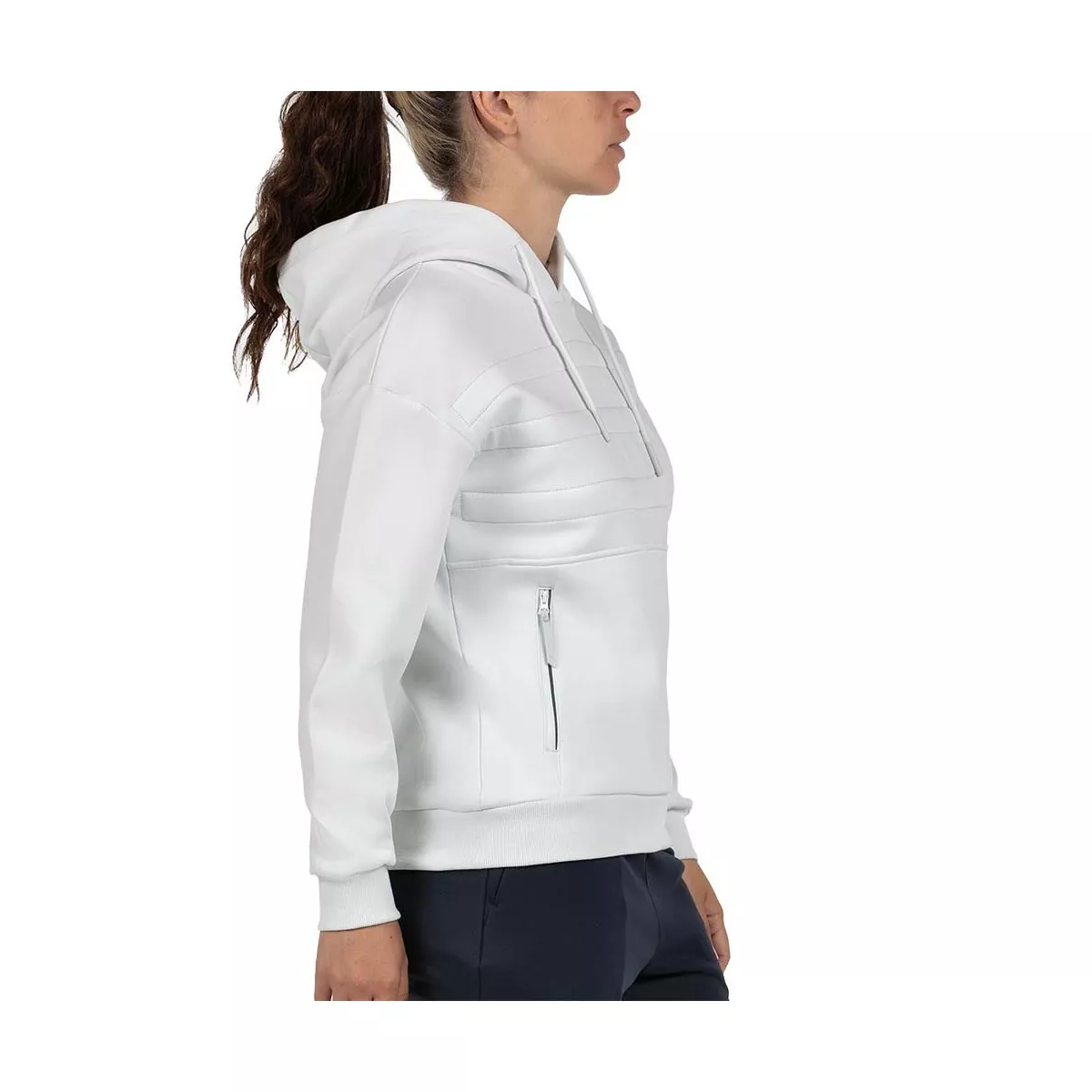 Felpa con Cappuccio Bullpadel Donna Eolia Bianca