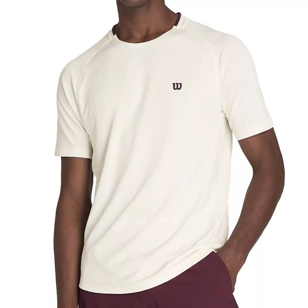 T-shirt Wilson Serve Out Uomo Bianco sporco da Padel