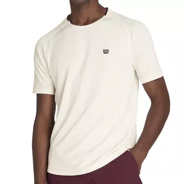 T-shirt Wilson Serve Out Uomo Bianco sporco da Padel