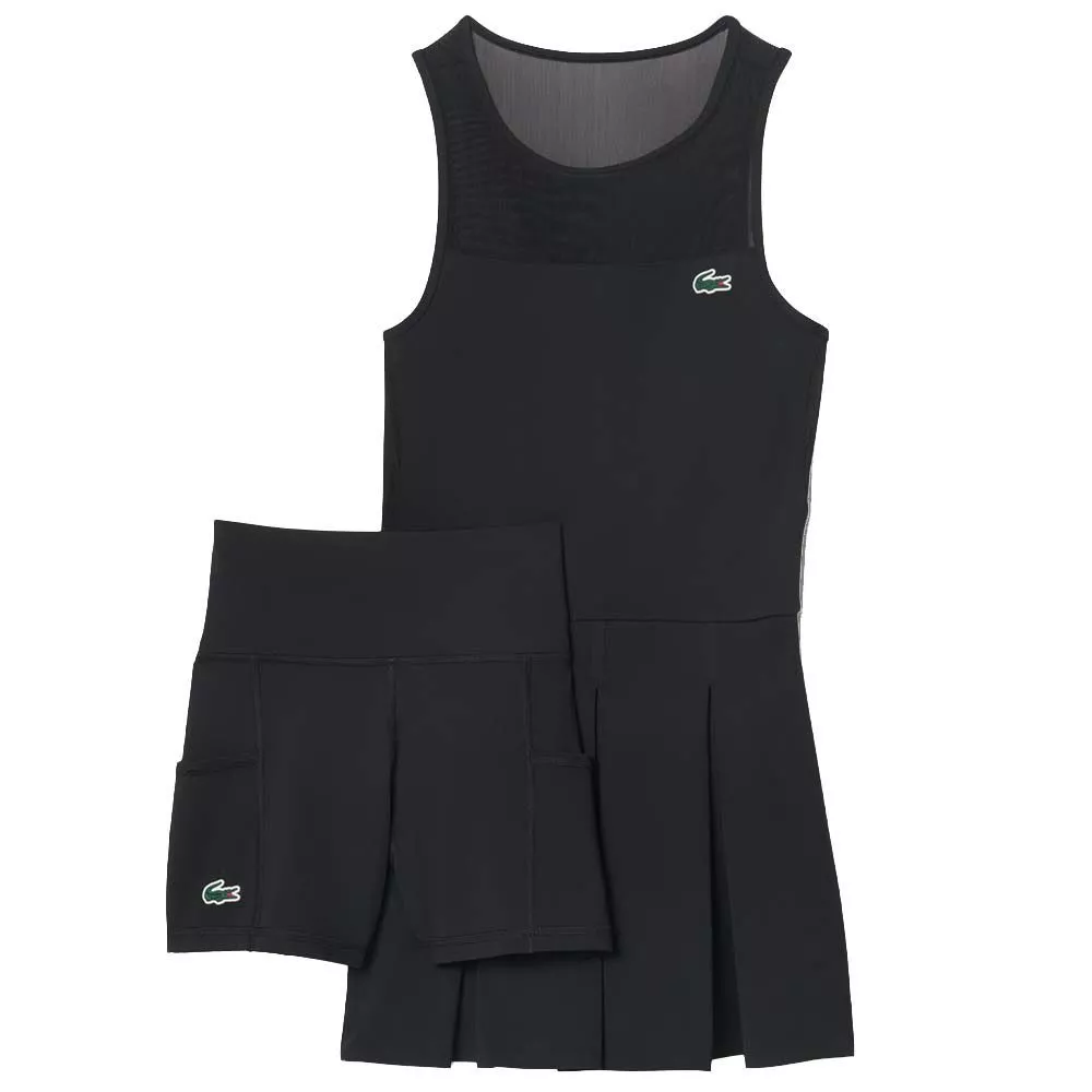 Abito Lacoste Padel Plissettato Nero