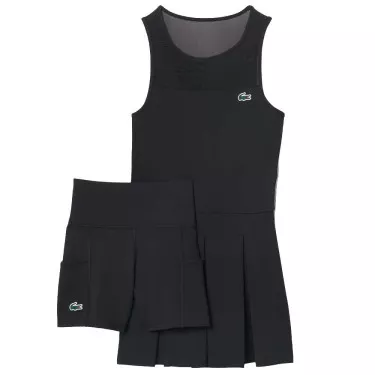 Abito Lacoste Padel Plissettato Nero