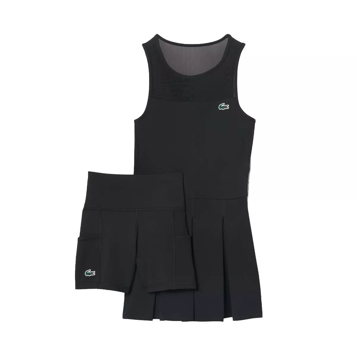 Abito Lacoste Padel Plissettato Nero