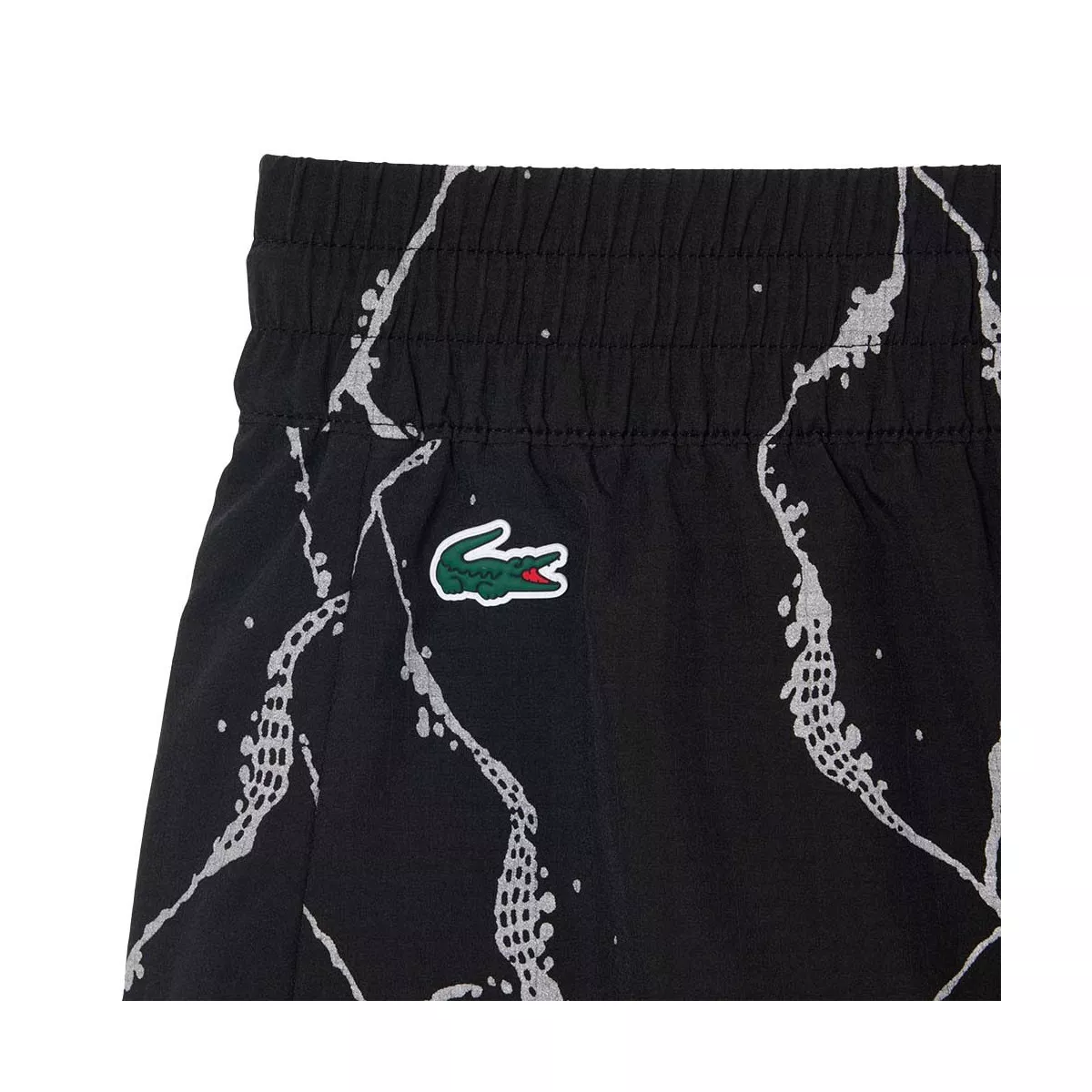 Pantaloncini Lacoste Tennis Stampa Riflettente Donna Neri