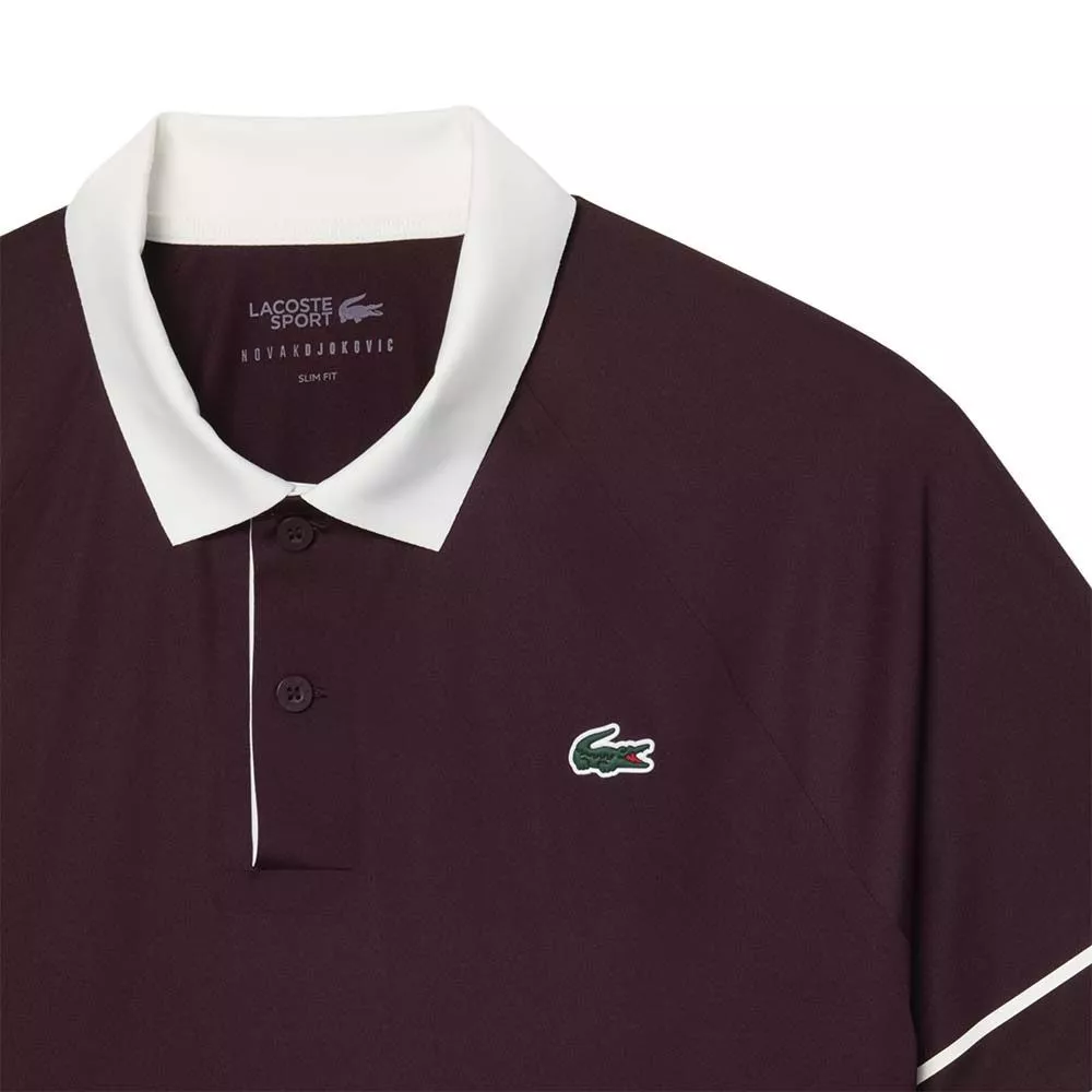 Polo Lacoste Tennis Novak Djokovic On Court Marrone / Bianco